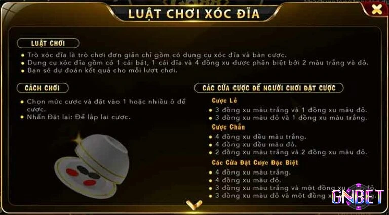 Luật chơi xóc đĩa Gnbet casino