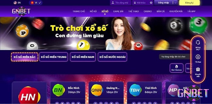 Gnbet sân chơi xổ số uy tín hàng đầu