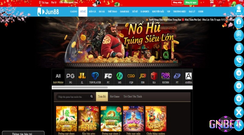 Game slot đa nội dung ấn tượng tại nhà Jun88