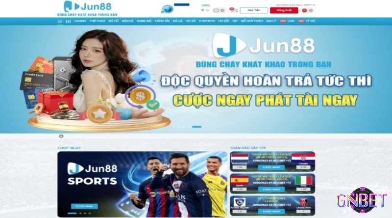 Giao diện Jun88 vô cùng bắt mắt