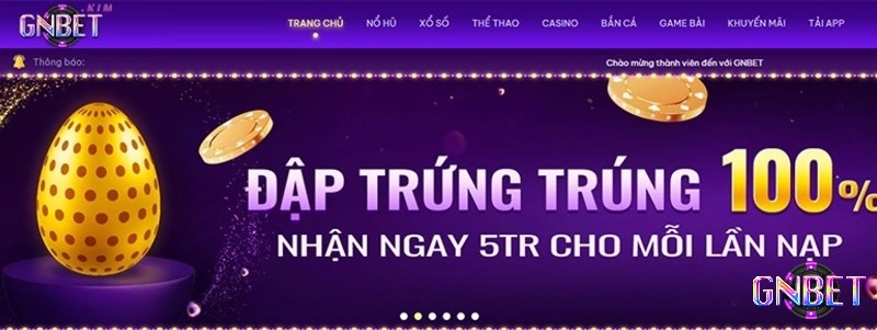 Hệ thống ưu đãi khuyến mãi trên trang cá độ bóng đá trực tuyến GNBET