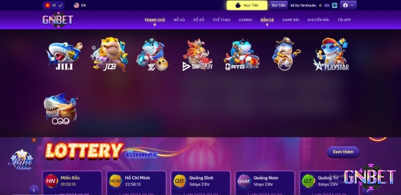 Tham gia chơi và đổi thưởng game bắn cá tại Gnbet