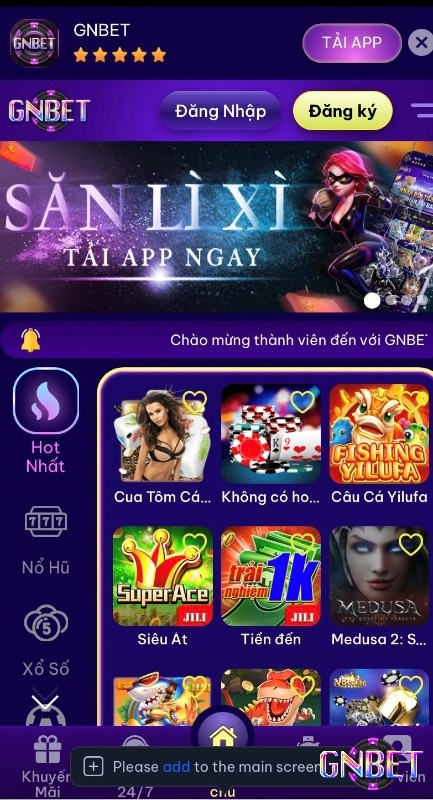  Gnbet là một nhà cái uy tín và hấp dẫn