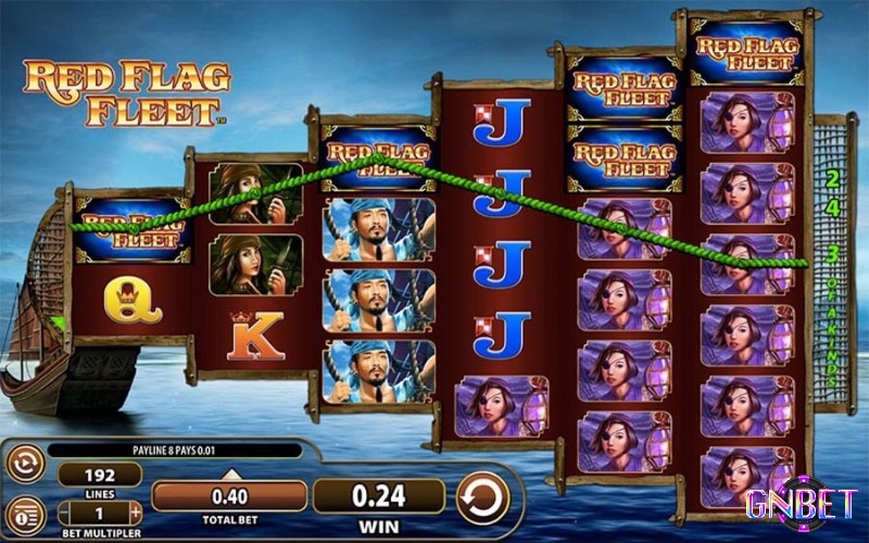 Giao diện chính của slot game với các biểu tượng cướp biển đặc trưng 