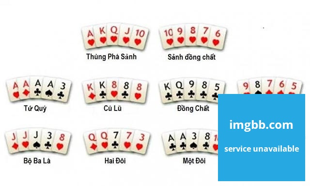 Thùng phá sảnh là tay bài mạnh nhất theo thứ tự poker