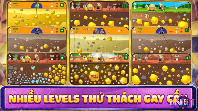 Game có nhiều level khác nhau để người chơi thử thách bản thân