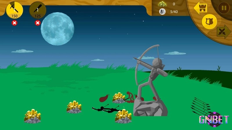 Game Stick War có đồ họa 2D với thiết kế tối giản